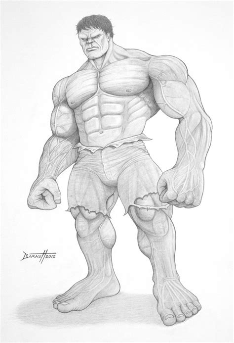 Full Body Hulk Pencil Drawing - bestpencildrawing