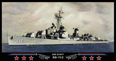 USS GYATT DD-712 Framed Navy Ship Display Burgundy – Navy Emporium