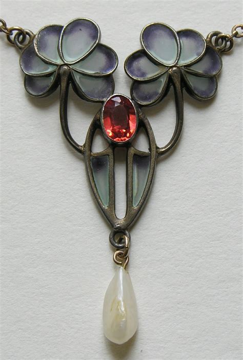 Art Nouveau Jugendstil Style Plique Vermeil Necklace | Art nouveau jewelry, Jewelry art, Art ...