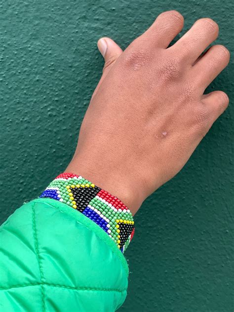 Beaded Bracelet: South African Flag by Kidz Positive Beading Project – Kidz Positive Beading ...