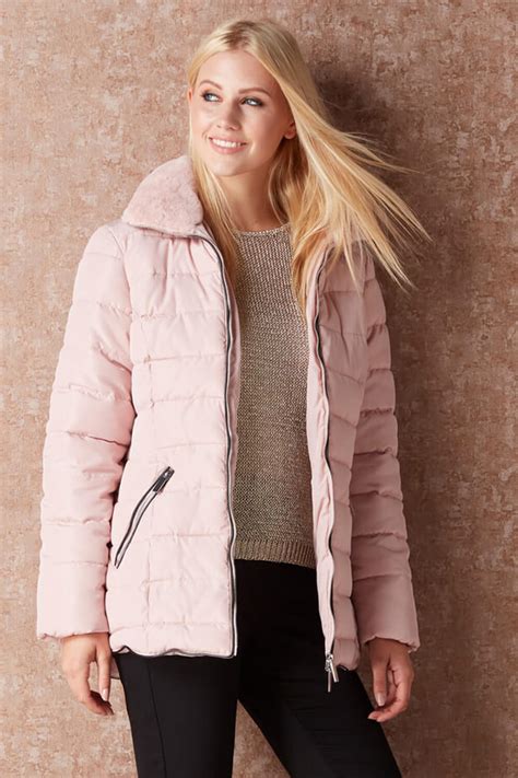 Short Padded Coat in Pink - Roman Originals UK