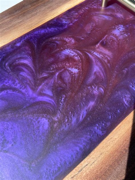 XL Serving Tray Purple Pink Epoxy Resin and Live Edge Walnut - Etsy ...
