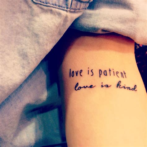 Love Is Patient Love Is Kind Bible Verse Tattoos