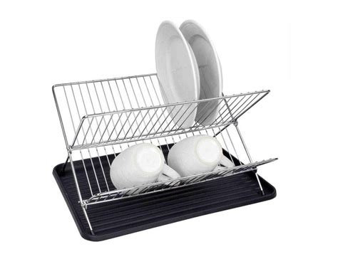 Home Basics Black Folding Dish Rack - Walmart.com