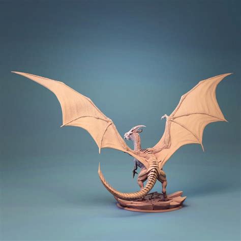 Ancient White Dragon Miniature by Lord of the Print // 3D - Etsy