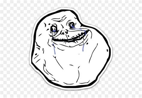 Forever Alone Meme Shaped Sticker - Forever Alone Meme, HD Png Download - 600x600(#838118) - PngFind