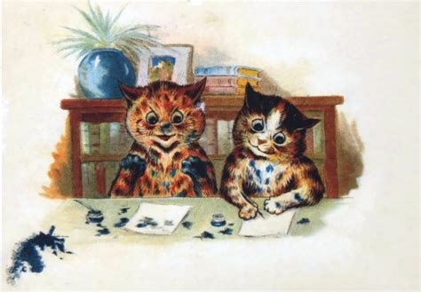 Vintage Cats Illustration Art Free Stock Photo - Public Domain Pictures