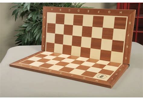 Folding Mahogany Maple Wooden Tournament Chess Board