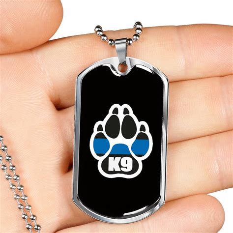 K9 Paw Dog Tag - Thin Blue Line Shop