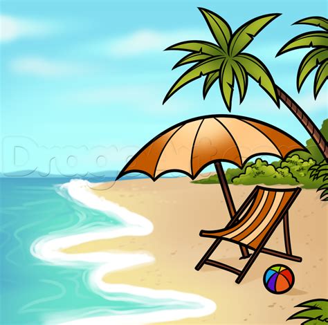 How to Draw a Beach Scene, Step by Step, Other, Landmarks & Places, FREE Online Drawing Tutorial ...