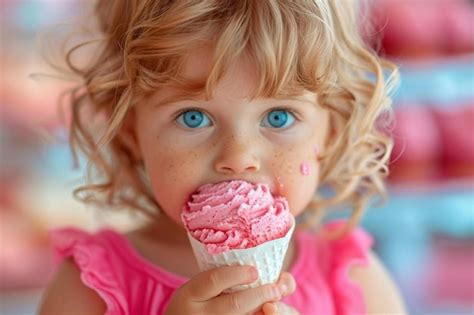 Premium Photo | Years child eating ice cream