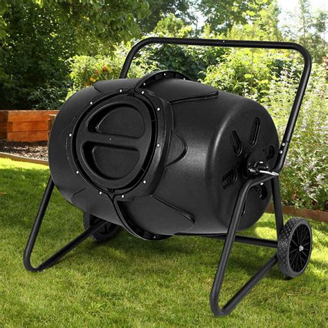 Costway 50 Gal. Wheeled Tumbling Composter Ã¢Â Â Black - Walmart.com - Walmart.com