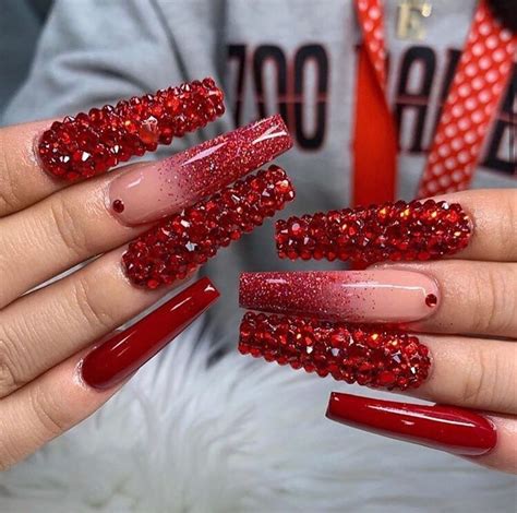 lovely nails | Red acrylic nails, Glitter nails acrylic, Long acrylic nails