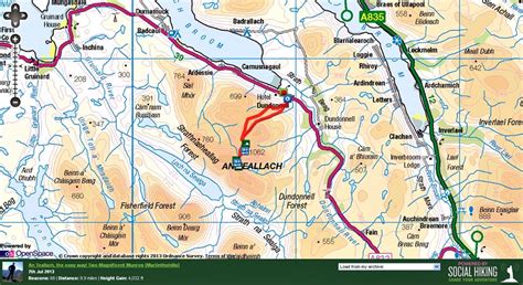 An Teallach the easy way Route Map from Dundonnell | MART IN THE HILLS