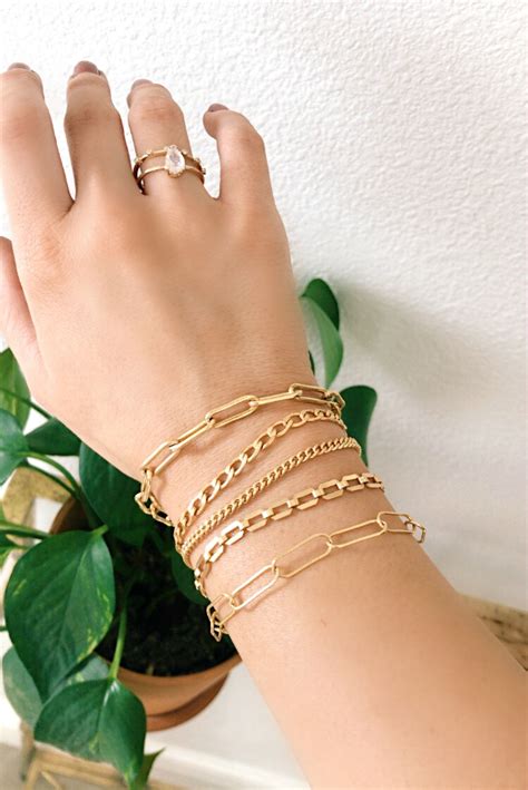 Bold Gold Chain Bracelet, Gold Filled Large Chain Bracelet, Layering Bracelet, Statement Chunky ...