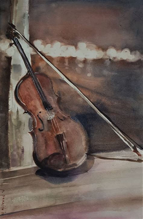 A Violin Painting by Socorro Pinky Peralta | Saatchi Art