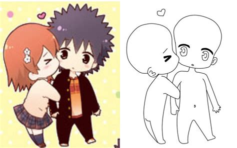 Kissing Chibi Base by CatSoupBases on DeviantArt