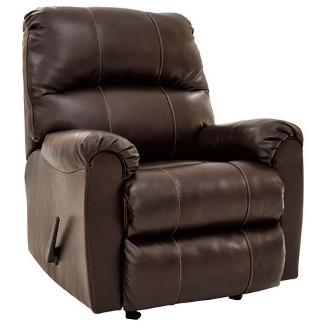 Signature Design by Ashley Hermiston Brown Leather Match Rocker Recliner | Find Your Furniture ...