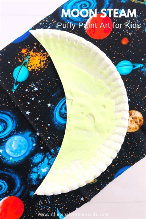 Glow In The Dark Moon Craft | Moon crafts, Puffy paint, Fun projects for kids