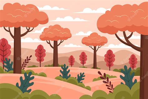 Free Vector | Flat autumn landscape