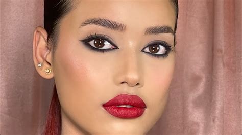 BOLD red lip makeup look | makeup by lemi - YouTube