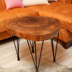Custom Walnut Live Edge Coffee Table, Solid Wood Table, Round Coffee Table, Wooden Side Table ...