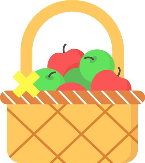 Apple Basket Flat Illustration for Autumn Theme 3447436 Vector Art at Vecteezy