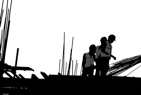 Stock Pictures: Construction site silhouettes