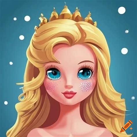 Cute cartoon blonde princess on Craiyon