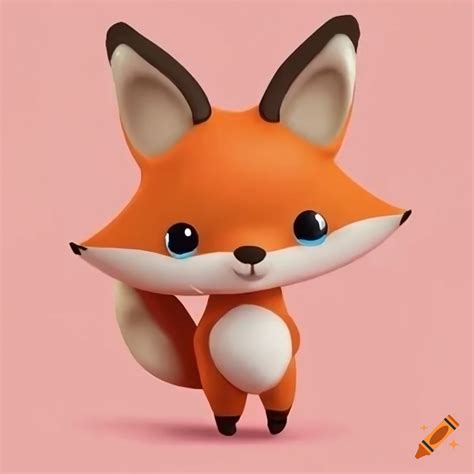 Cute cartoon image of a fox on Craiyon