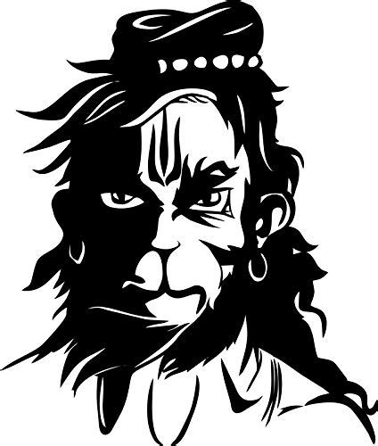 Buy Sahaj Decor Black Shadow Bajrangbali | Wall Sticker for Living Room -Bedroom - Office - Home ...