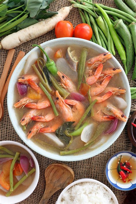 Pucker up and enjoy this Sinigang na Hipon, a Filipino sour soup with ...