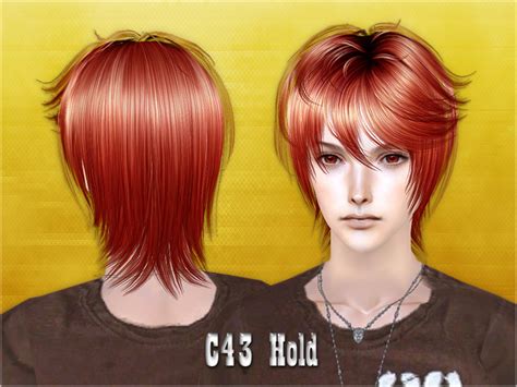 Sims 4 cc red hair long to side female - bdamad