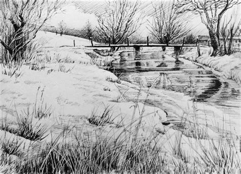 Pin by Linda Rzoska on Rendering Techniques | Landscape sketch, Landscape drawings, Drawing scenery