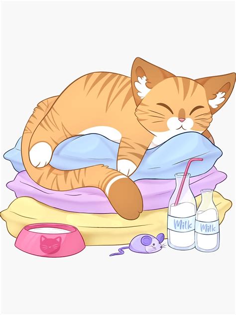 "Cat Nap" Sticker by averiillustrate | Redbubble