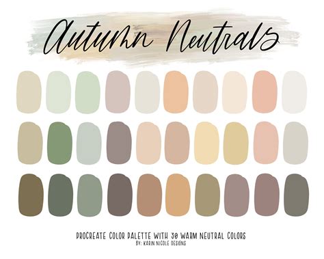 Autumn Neutrals Pastel Procreate Color Palette Orange Olive - Etsy Australia