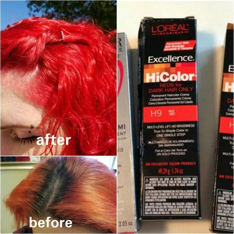 LOREAL HiColor Red (for dark hair only) I use this on my dark roots [mix 2:1] and then whatever ...