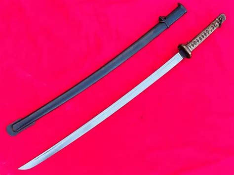 VINTAGE KATANA SWORD Japanese Blade Army Samurai Brass Handle Military ...