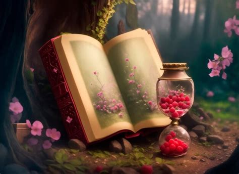 Premium AI Image | Magic book with raspberry back to school