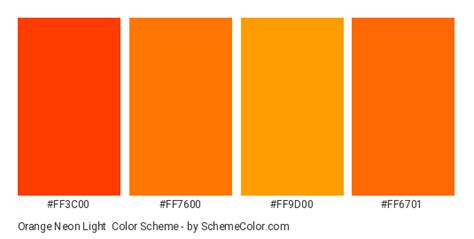 Orange Neon Light Color Scheme » Monochromatic » SchemeColor.com