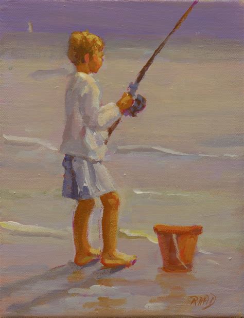 LITTLE FISHERMAN 8 X 10 paper giclee boy fishing beach | Etsy | Boy fishing, Beach scene, Art