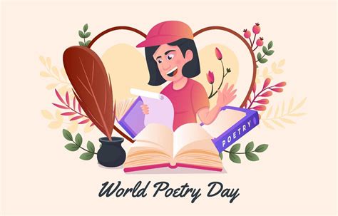 Woman Reading A Poem in World Poetry Day 8301426 Vector Art at Vecteezy