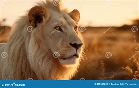 Lion in the African Savannah Stock Illustration - Illustration of animals, animal: 300313800