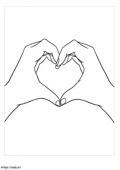 Hand Heart coloring page