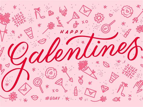 Galentine's Day by Christina Kwiek #galentines #lettering #loveday #valentines #illustrator Love ...