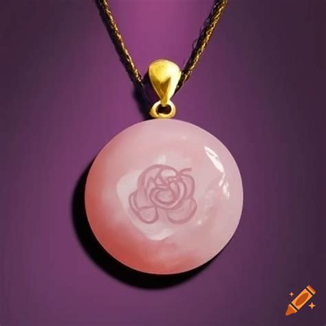 Rose quartz amulet with love symbols on Craiyon