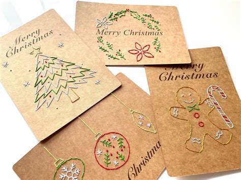 DIY Paper Embroidery Christmas Cards - Etsy