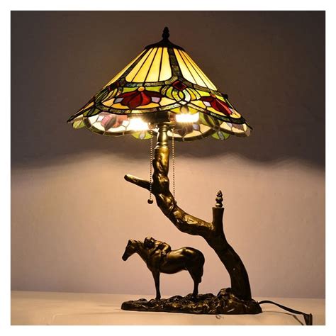 Canada Elagent Stained Glass Table Lamp Tiffany Style Desk Light With 16 Inch Lamphade With ...