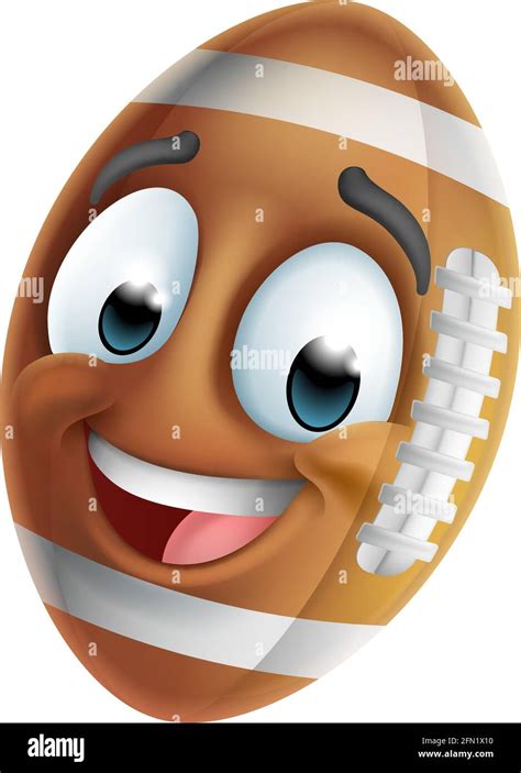 American Football Ball Emoticon Emoji Cartoon Icon Stock Vector Image ...