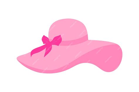 Premium Vector | Cute cartoon pink hat with a bow Apparel for doll Fashion glamour icon